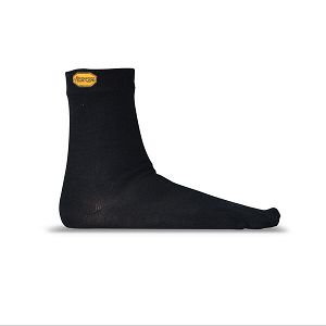 Vibram Crew Wool Black Mens 5toe-socks | India-526701